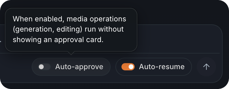 The composer's Auto-approve toggle