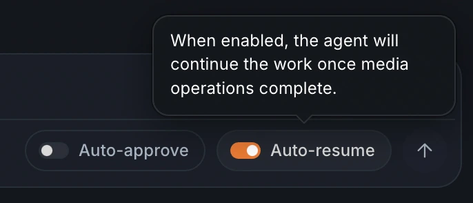 The composer's Auto-resume toggle