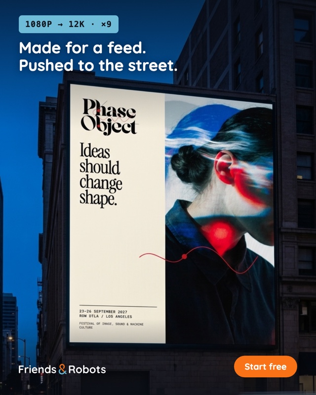 Friends & Robots ad in 4:5 format