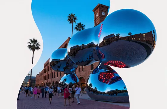 Campaign visual — Los Angeles at dusk in umber tones